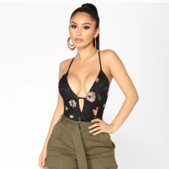 NWT Fashion Nova Don't Think Twice Black/Combo Bodysuit. Size M - Picture 8 of 17